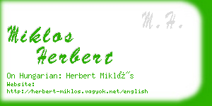 miklos herbert business card